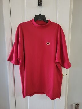 FootJoy ProDry Pique Performance Golf Mock Neck Shirt Red XL Robert Trent Jones